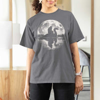 Funny Bigfoot Loch Ness Monster T Shirt For Women Retro Sasquatch Nessie Funny Cryptid Moon