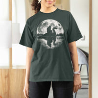 Funny Bigfoot Loch Ness Monster T Shirt For Women Retro Sasquatch Nessie Funny Cryptid Moon