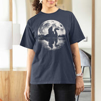 Funny Bigfoot Loch Ness Monster T Shirt For Women Retro Sasquatch Nessie Funny Cryptid Moon