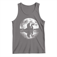 Funny Bigfoot Loch Ness Monster Tank Top Retro Sasquatch Nessie Funny Cryptid Moon