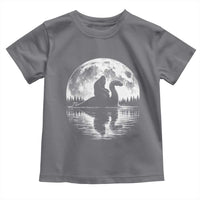 Funny Bigfoot Loch Ness Monster Toddler T Shirt Retro Sasquatch Nessie Funny Cryptid Moon