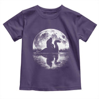 Funny Bigfoot Loch Ness Monster Toddler T Shirt Retro Sasquatch Nessie Funny Cryptid Moon