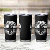 Funny Bigfoot Loch Ness Monster Tumbler Cup Retro Sasquatch Nessie Funny Cryptid Moon