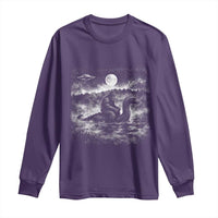 Bigfoot Loch Ness Monster Long Sleeve Shirt Funny Retro Sasquatch Nessie Funny Cryptid Vintage Graphic