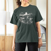 Bigfoot Loch Ness Monster T Shirt For Women Funny Retro Sasquatch Nessie Funny Cryptid Vintage Graphic