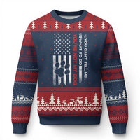 Funny Dog Lovers Ugly Christmas Sweater You Cant Tell Me What To Do Youre Not My Dog USA Flag