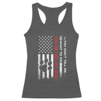 Funny Dog Lovers Racerback Tank Top You Cant Tell Me What To Do Youre Not My Dog USA Flag