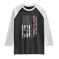 Funny Dog Lovers Raglan Shirt You Cant Tell Me What To Do Youre Not My Dog USA Flag