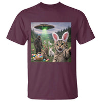 Funny Easter Day T Shirt Cat Selfie With Bunny Bigfoot UFO Bunny Egg