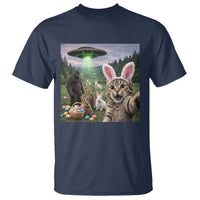 Funny Easter Day T Shirt Cat Selfie With Bunny Bigfoot UFO Bunny Egg