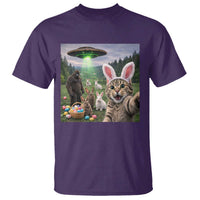 Funny Easter Day T Shirt Cat Selfie With Bunny Bigfoot UFO Bunny Egg