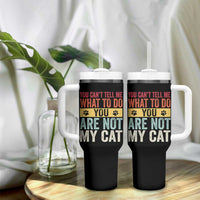 Retro Cat Lovers Tumbler With Handle You Cant Tell Me What To Do Youre Not My Cat Paw Print