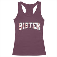 Baseball Sister Racerback Tank Top Retro Varsity Baseball Season Family
