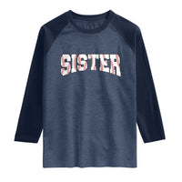 Baseball Sister Raglan Shirt Retro Varsity Baseball Season Family