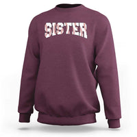 Baseball Sister Sweatshirt Retro Varsity Baseball Season Family
