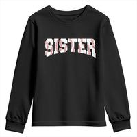 Baseball Sister Youth Sweatshirt Retro Varsity Baseball Season Family