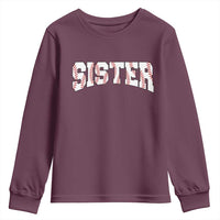Baseball Sister Youth Sweatshirt Retro Varsity Baseball Season Family