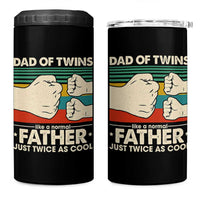Retro Twin Dad 4 in 1 Can Cooler Tumbler Like A Normal But Just Twice As Cool
