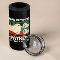 Retro Twin Dad 4 in 1 Can Cooler Tumbler Like A Normal But Just Twice As Cool