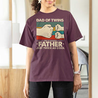 Retro Twin Dad T Shirt For Women Like A Normal But Just Twice As Cool