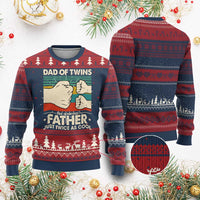 Retro Twin Dad Knitted Sweatshirt Like A Normal But Just Twice As Cool - Wonder Print Shop