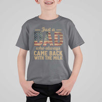 Just A Dad Who Always Came Back With The Milk T Shirt For Kid Retro American Flag