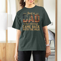 Just A Dad Who Always Came Back With The Milk T Shirt For Women Retro American Flag