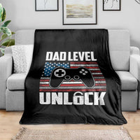 Funny New Dad Throw Blanket First Fathers Day Dad Level Unlocked Gaming Gamer - Wonder Print Shop