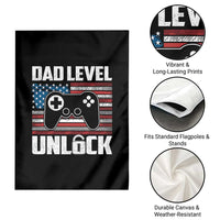 Funny New Dad Garden Flag First Fathers Day Dad Level Unlocked Gaming Gamer - Wonder Print Shop