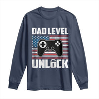 Funny New Dad Long Sleeve Shirt First Fathers Day Dad Level Unlocked Gaming Gamer - Wonder Print Shop