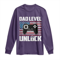 Funny New Dad Long Sleeve Shirt First Fathers Day Dad Level Unlocked Gaming Gamer - Wonder Print Shop