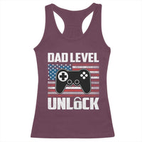 Funny New Dad Racerback Tank Top First Fathers Day Dad Level Unlocked Gaming Gamer - Wonder Print Shop