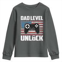 Funny New Dad Youth Sweatshirt First Fathers Day Dad Level Unlocked Gaming Gamer - Wonder Print Shop