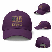 Just A Proud Dad That Didn't Raise Liberals Baseball Cap Retro American Flag
