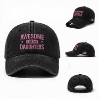 Awesome Like My Daughters Washed Cotton Baseball Cap Funny Girl Dad Fathers Day