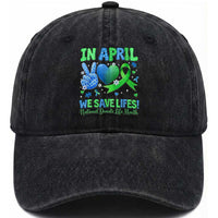 Donate Life Month Washed Cotton Baseball Cap In April We Save Lives Organ Donation