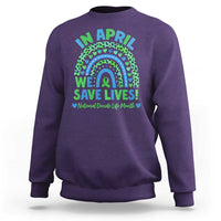 National Donate Life Month Sweatshirt In April We Save Lives Organ Donation Support Green Ribbon