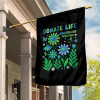Organ Donation Awareness Garden Flag Green Ribbon Donate Life Floral