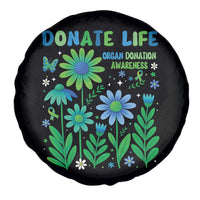 Organ Donation Awareness Spare Tire Cover Green Ribbon Donate Life Floral