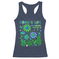 Organ Donation Awareness Racerback Tank Top Green Ribbon Donate Life Floral