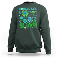 Organ Donation Awareness Sweatshirt Green Ribbon Donate Life Floral