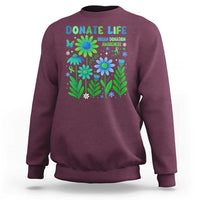 Organ Donation Awareness Sweatshirt Green Ribbon Donate Life Floral