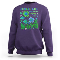 Organ Donation Awareness Sweatshirt Green Ribbon Donate Life Floral