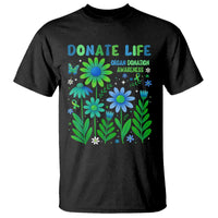 Organ Donation Awareness T Shirt Green Ribbon Donate Life Floral