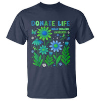 Organ Donation Awareness T Shirt Green Ribbon Donate Life Floral