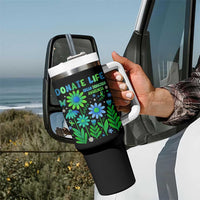 Organ Donation Awareness Tumbler With Handle Green Ribbon Donate Life Floral