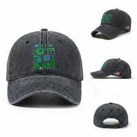 Organ Donation Awareness Washed Cotton Baseball Cap Green Ribbon Donate Life Floral