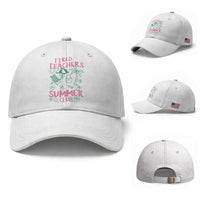Tired Teachers Summer Club Baseball Cap Funny Retro Teacher Summer Vacation