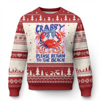 Summer Vacation Ugly Christmas Sweater If Crabby Return To Beach Retro Graphic