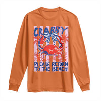 Summer Vacation Long Sleeve Shirt If Crabby Return To Beach Retro Graphic